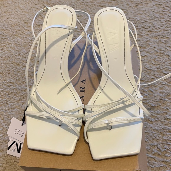 Zara Shoes - Brand new white strappy heels